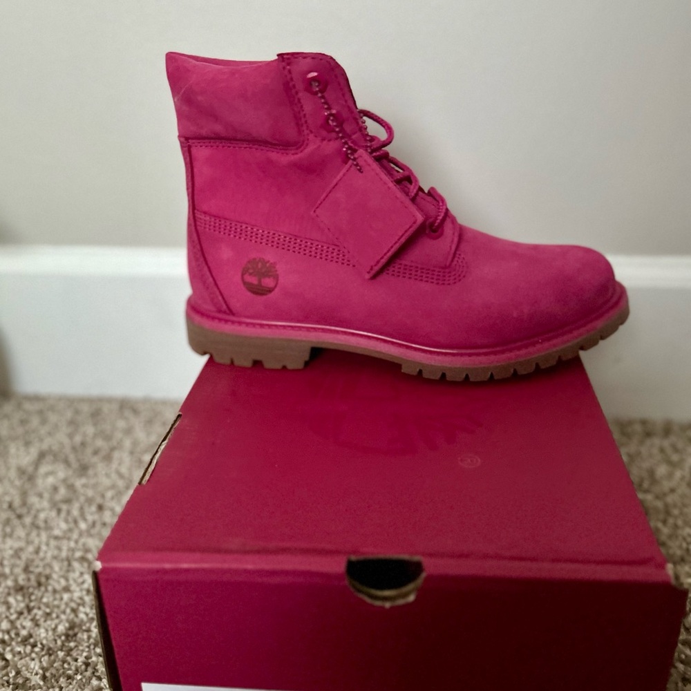 Timberland Women's Vibrant Pink Combat Boots